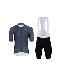 HOLOKOLO Kolesarski dres kratek rokav in kratke hlače - ELEVATE - črna/vijolična/antracit